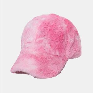 BOUTIQUE Plush Baseball Cap, in Fuchsia Pink